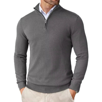 ONORA Quarter-Zip Mock Neck Pullover — Slim Fit Luxury Knitwear