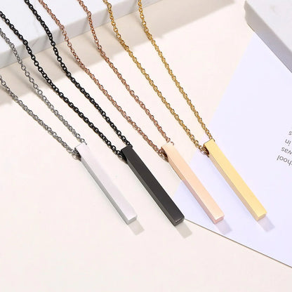 ONORA Vertical Bar Pendant Necklace — Waterproof Stainless Steel
