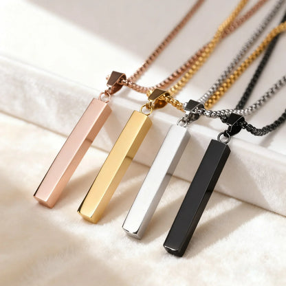 ONORA Vertical Bar Pendant Necklace — Waterproof Stainless Steel