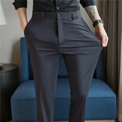 ONORA Silky Stretch Trousers — No-Iron Premium Slim Fit