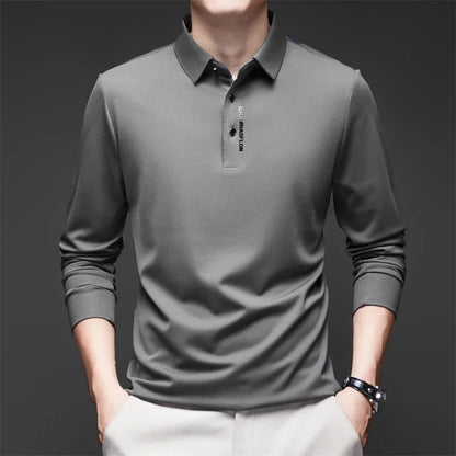 ONORA Signature Badge Polo — Premium Long Sleeve Business Casual
