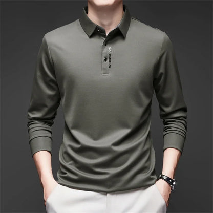 ONORA Signature Badge Polo — Premium Long Sleeve Business Casual