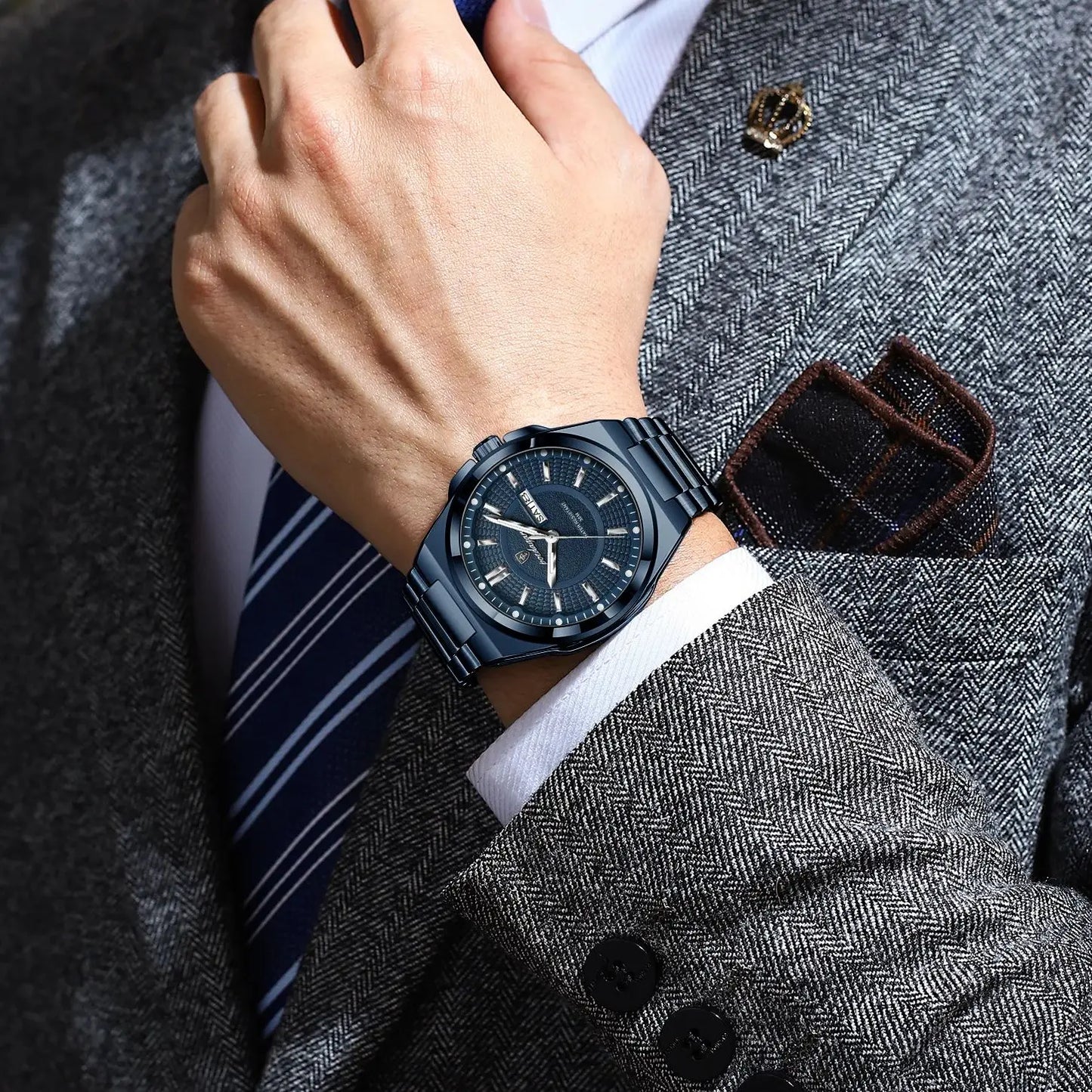 ONORA Sport Luxury Wristwatch — Stainless Steel Quartz Timepiece