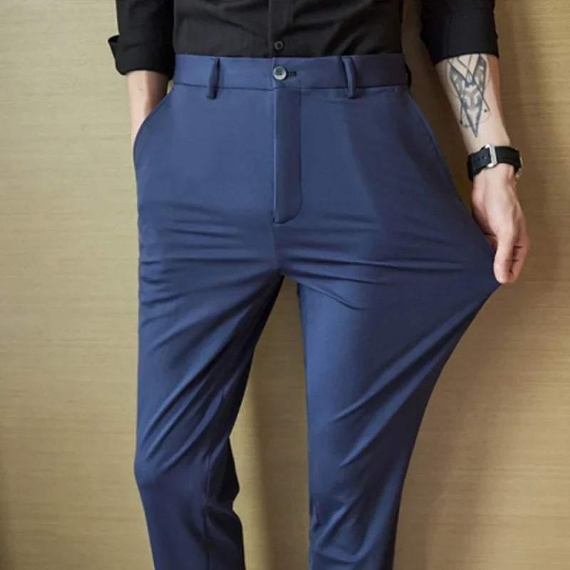 ONORA Silky Stretch Trousers — No-Iron Premium Slim Fit