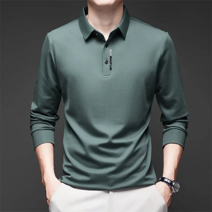 ONORA Signature Badge Polo — Premium Long Sleeve Business Casual