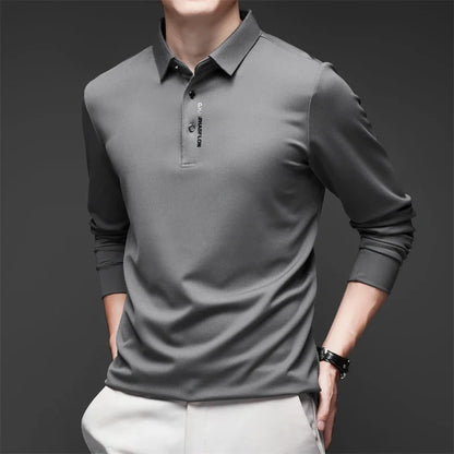 ONORA Signature Badge Polo — Premium Long Sleeve Business Casual