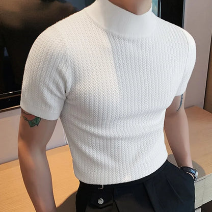 ONORA Premium Textured Turtleneck Tee — Korean Luxury Streetwear