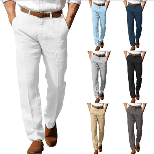 ONORA Premium Linen Trousers — Breathable Business Casual
