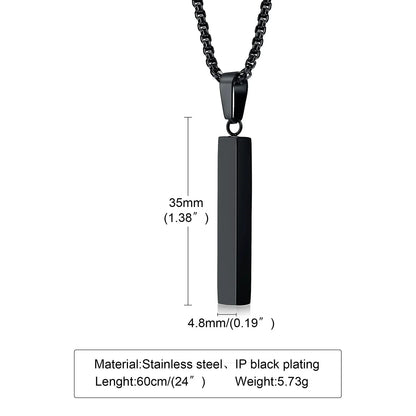 ONORA Vertical Bar Pendant Necklace — Waterproof Stainless Steel