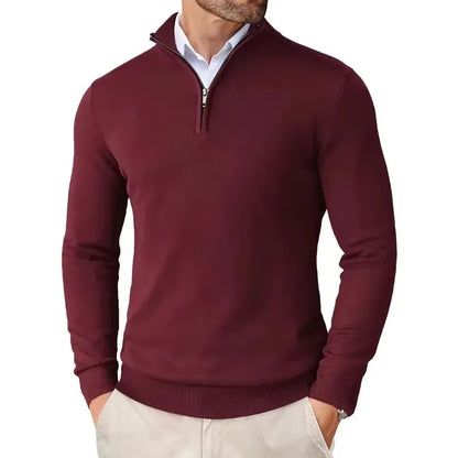 ONORA Quarter-Zip Mock Neck Pullover — Slim Fit Luxury Knitwear