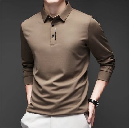 ONORA Signature Badge Polo — Premium Long Sleeve Business Casual