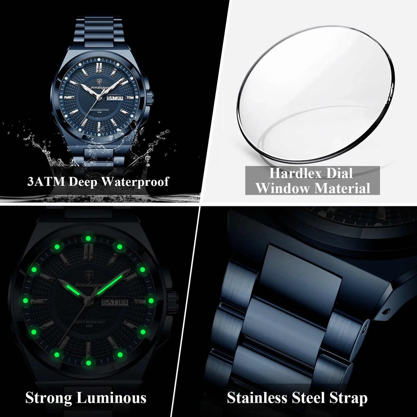 ONORA Sport Luxury Wristwatch — Stainless Steel Quartz Timepiece