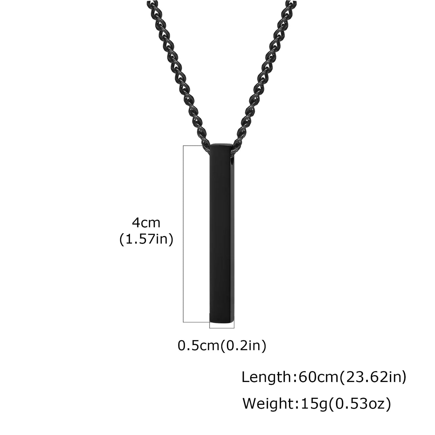 ONORA Vertical Bar Pendant Necklace — Waterproof Stainless Steel