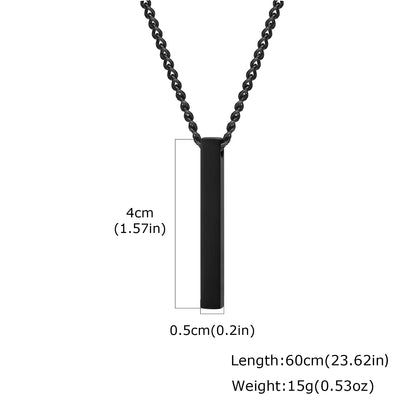 ONORA Vertical Bar Pendant Necklace — Waterproof Stainless Steel