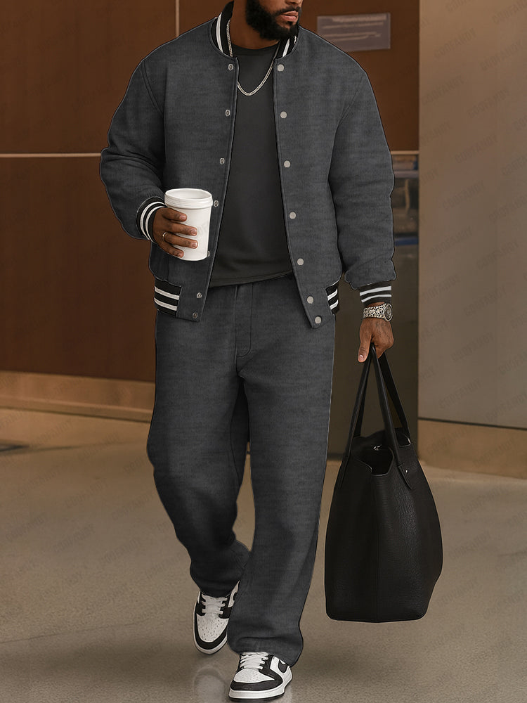 ONORA Striped Trim Co-ord Set — Classic Casual Luxury