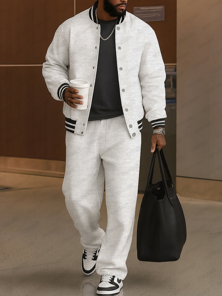 ONORA Striped Trim Co-ord Set — Classic Casual Luxury