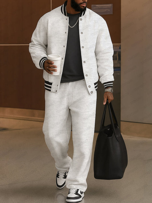 ONORA Striped Trim Co-ord Set — Classic Casual Luxury