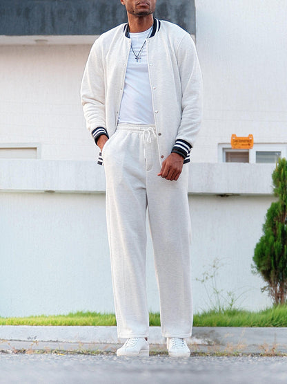 ONORA Striped Trim Co-ord Set — Classic Casual Luxury