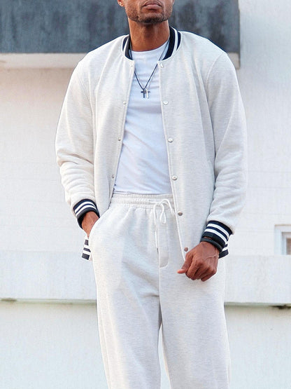 ONORA Striped Trim Co-ord Set — Classic Casual Luxury