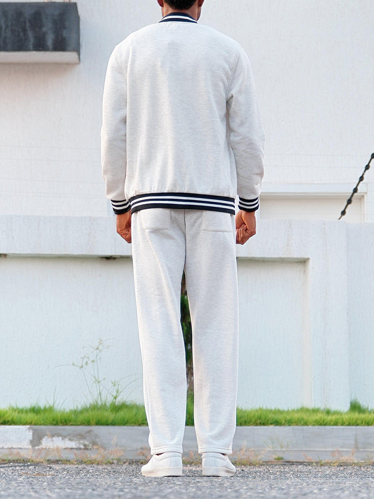 ONORA Striped Trim Co-ord Set — Classic Casual Luxury