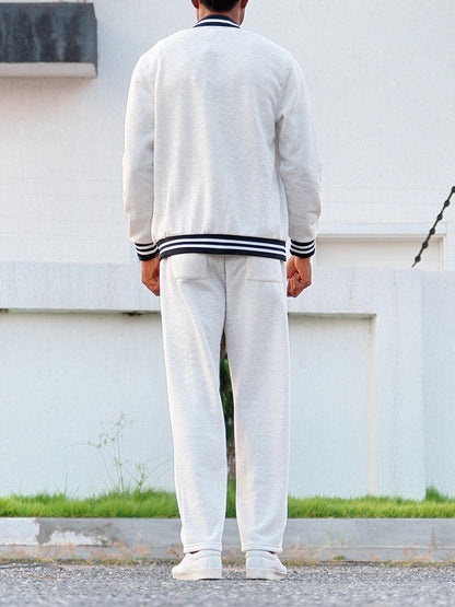 ONORA Striped Trim Co-ord Set — Classic Casual Luxury