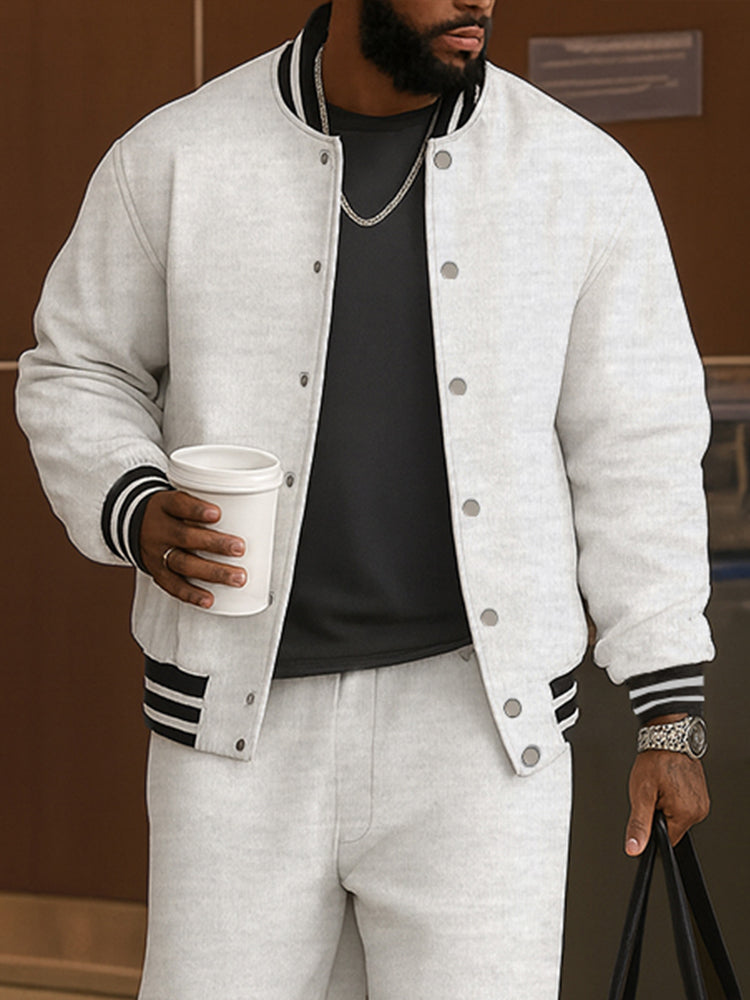 ONORA Striped Trim Co-ord Set — Classic Casual Luxury