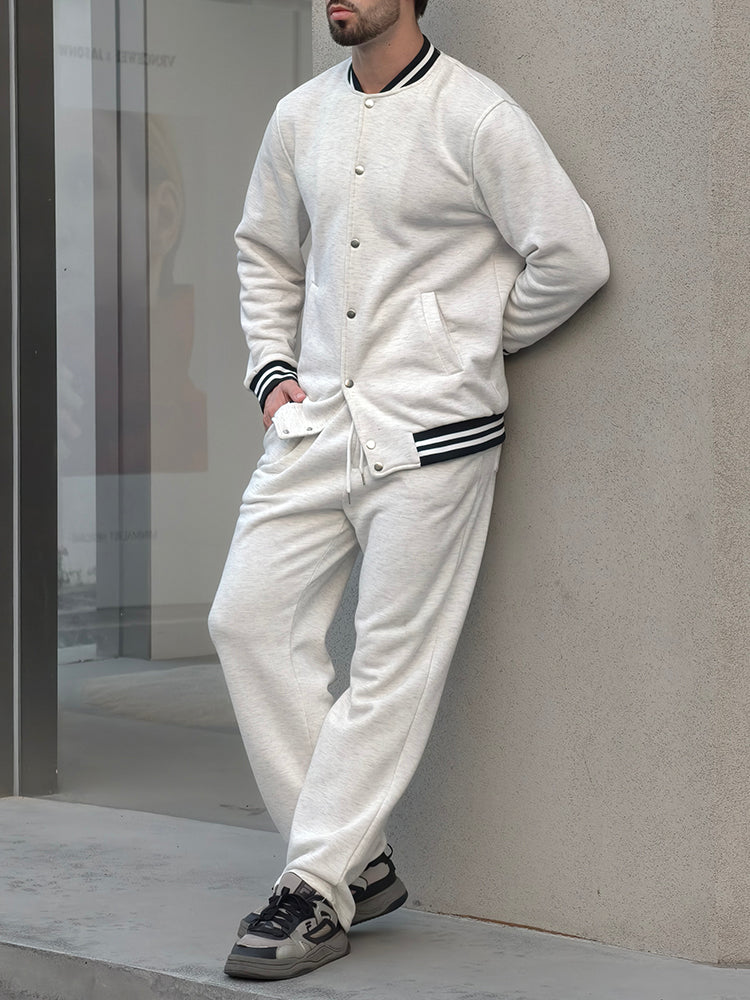 ONORA Striped Trim Co-ord Set — Classic Casual Luxury
