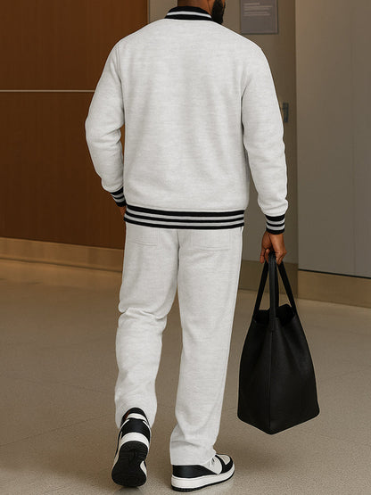 ONORA Striped Trim Co-ord Set — Classic Casual Luxury