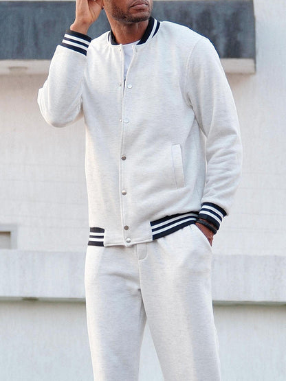 ONORA Striped Trim Co-ord Set — Classic Casual Luxury