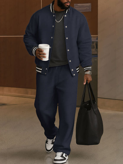 ONORA Striped Trim Co-ord Set — Classic Casual Luxury