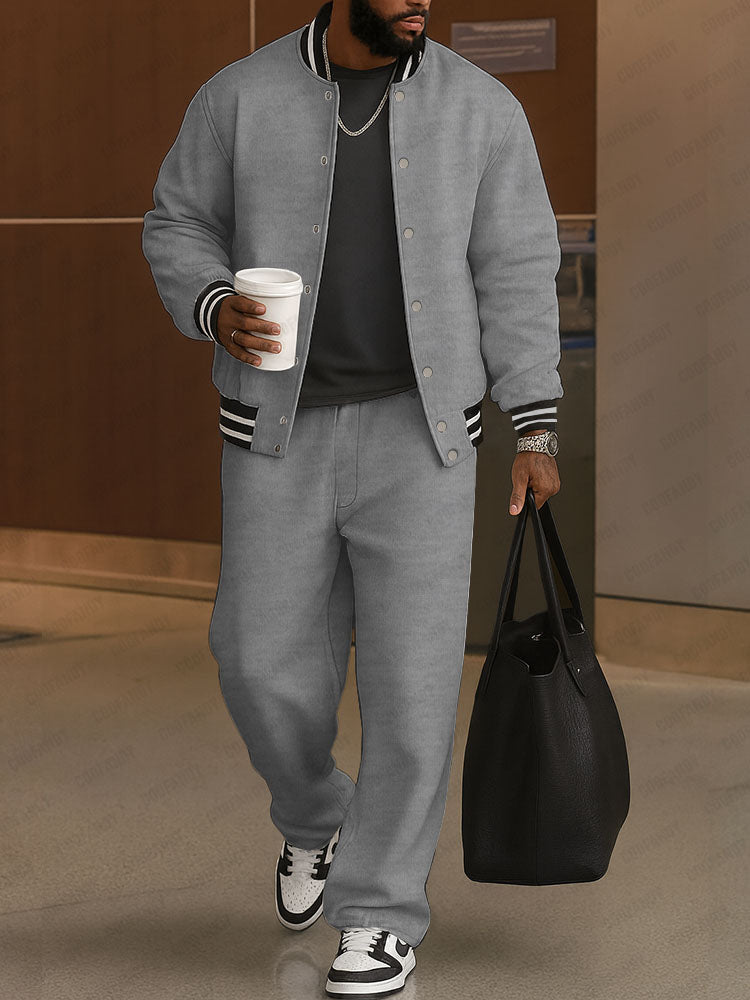 ONORA Striped Trim Co-ord Set — Classic Casual Luxury
