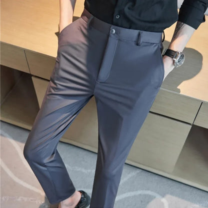 ONORA Silky Stretch Trousers — No-Iron Premium Slim Fit