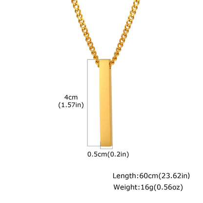 ONORA Vertical Bar Pendant Necklace — Waterproof Stainless Steel