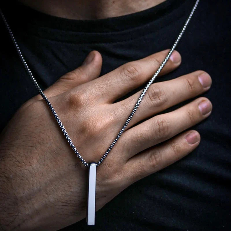ONORA Vertical Bar Pendant Necklace — Waterproof Stainless Steel