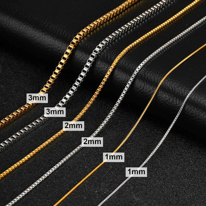 ONORA Box Chain Necklace — Premium Stainless Steel Men's Jewellery