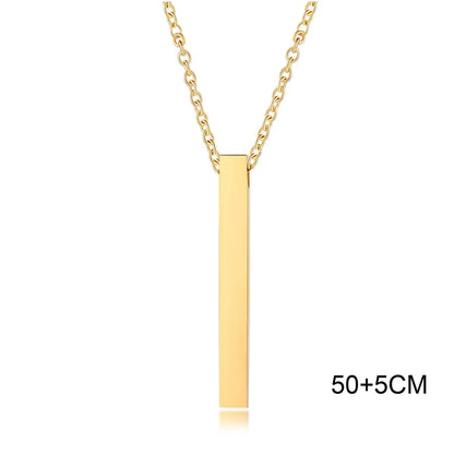 ONORA Vertical Bar Pendant Necklace — Waterproof Stainless Steel
