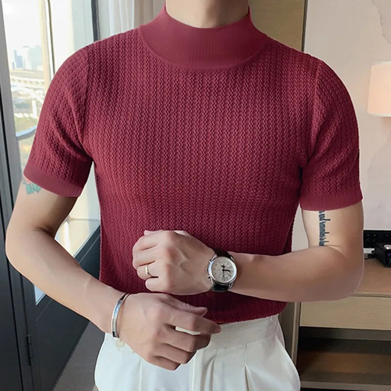 ONORA Premium Textured Turtleneck Tee — Korean Luxury Streetwear