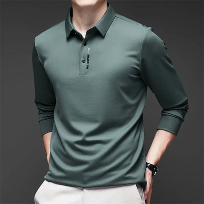 ONORA Signature Badge Polo — Premium Long Sleeve Business Casual