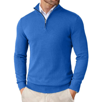 ONORA Quarter-Zip Mock Neck Pullover — Slim Fit Luxury Knitwear