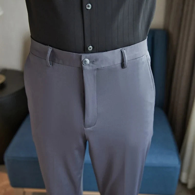 ONORA Silky Stretch Trousers — No-Iron Premium Slim Fit
