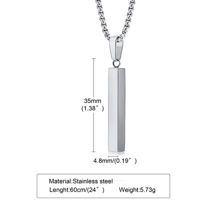 ONORA Vertical Bar Pendant Necklace — Waterproof Stainless Steel