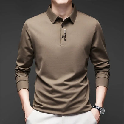 ONORA Signature Badge Polo — Premium Long Sleeve Business Casual