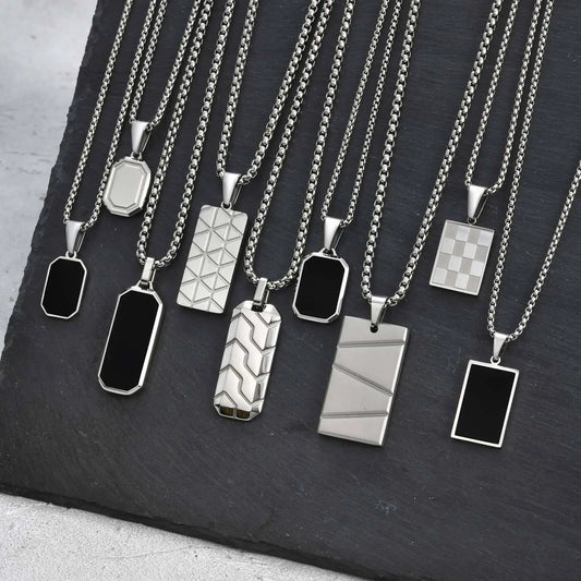 ONORA Dog Tag Pendant Necklace — Military Luxury Stainless Steel