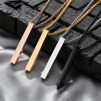 ONORA Vertical Bar Pendant Necklace — Waterproof Stainless Steel