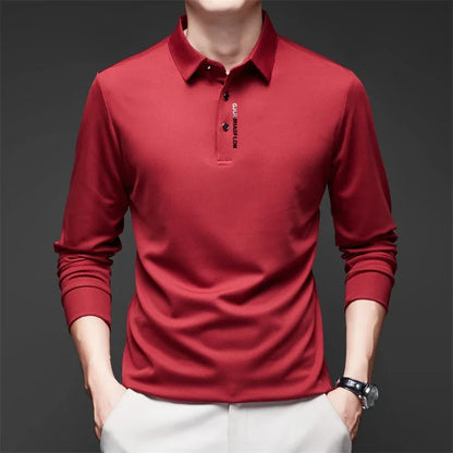 ONORA Signature Badge Polo — Premium Long Sleeve Business Casual