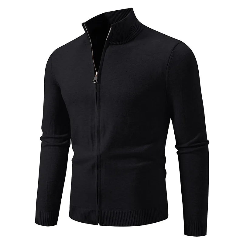 ONORA Zipper Knit Cardigan — Slim Fit Luxury Streetwear