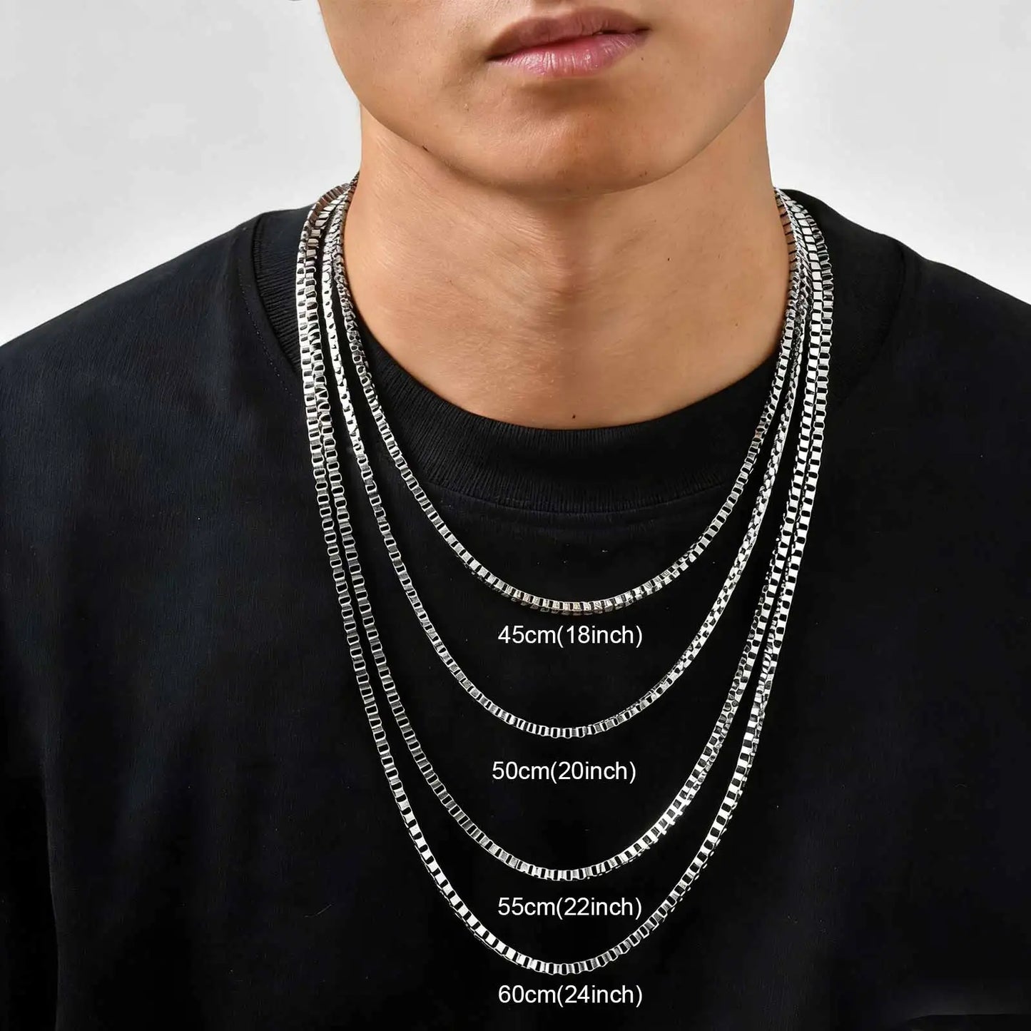 ONORA Box Chain Necklace — Premium Stainless Steel Men's Jewellery