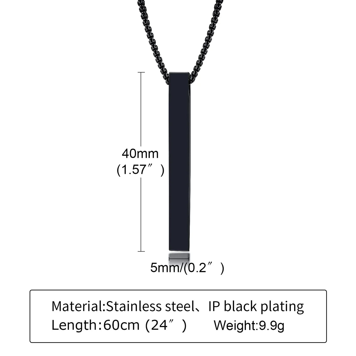 ONORA Vertical Bar Pendant Necklace — Waterproof Stainless Steel