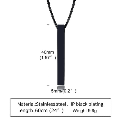ONORA Vertical Bar Pendant Necklace — Waterproof Stainless Steel