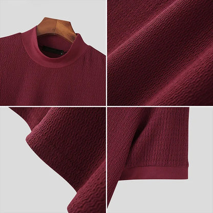 ONORA Premium Textured Turtleneck Tee — Korean Luxury Streetwear